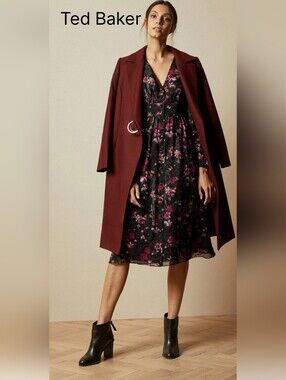 TED BAKER ADRIELA Fern Forest Deep VI MIDI Dress